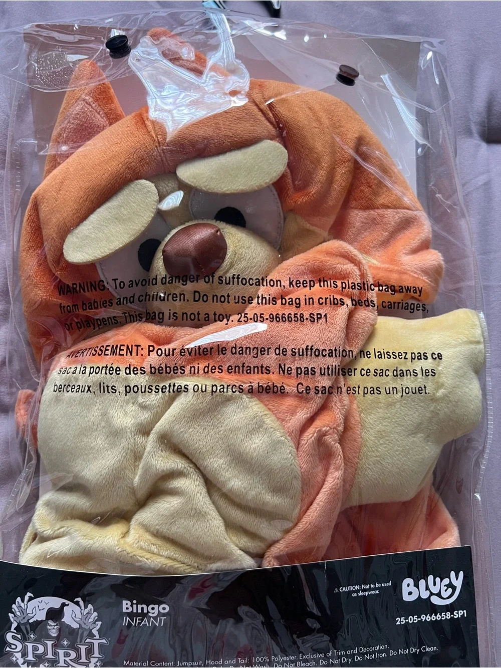 Spirit Orange and Cream Infant Plush Bingo Costume